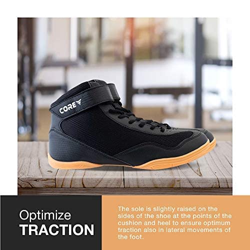 CORE wrestling shoes for men, women, and children, Black, size 44 EU.