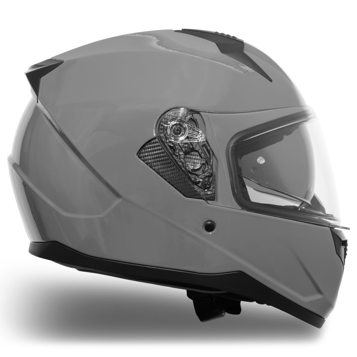 VINZ Kennet Full-Face Helmet with Sun Visor | Motorcycle Helmet Full-Face Moped Helmet ECE 22.05 | Full-Face Helmets for Men & Women | Available in Sizes XS-XXL - Nardo Grey