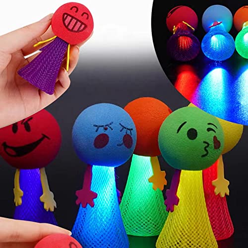 10 LED Spring Light Up Toys, Launcher Toy Gifts for Girls and Boys Ages 3-12, Birthday Party Favors, Christmas Gifts, Party Supplies, and Goodie Bag Stuffers