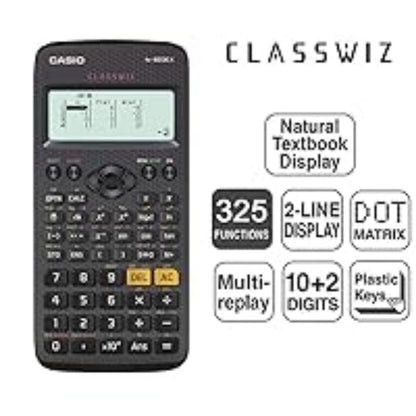 Casio SCHOOL CALCULATOR FX-82DE X CLASSWIZ, BATTERY-POWERED, Black, Language- German