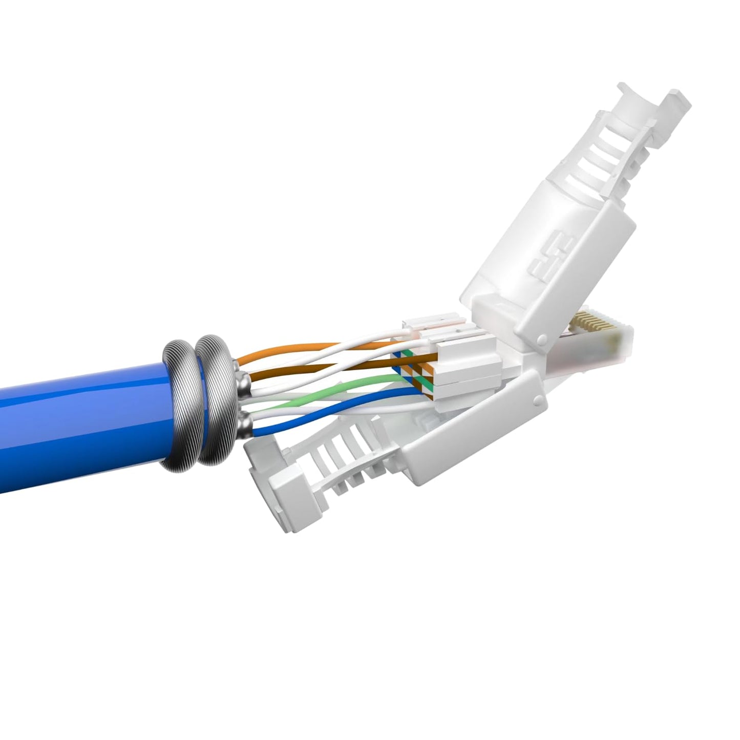 Germany B.e.s.t 10x network plug RJ45 CAT6 tool-free - tool-less LAN UTP cable plug for CAT5, CAT6, CAT7 - Suitable for installation and patch cables.