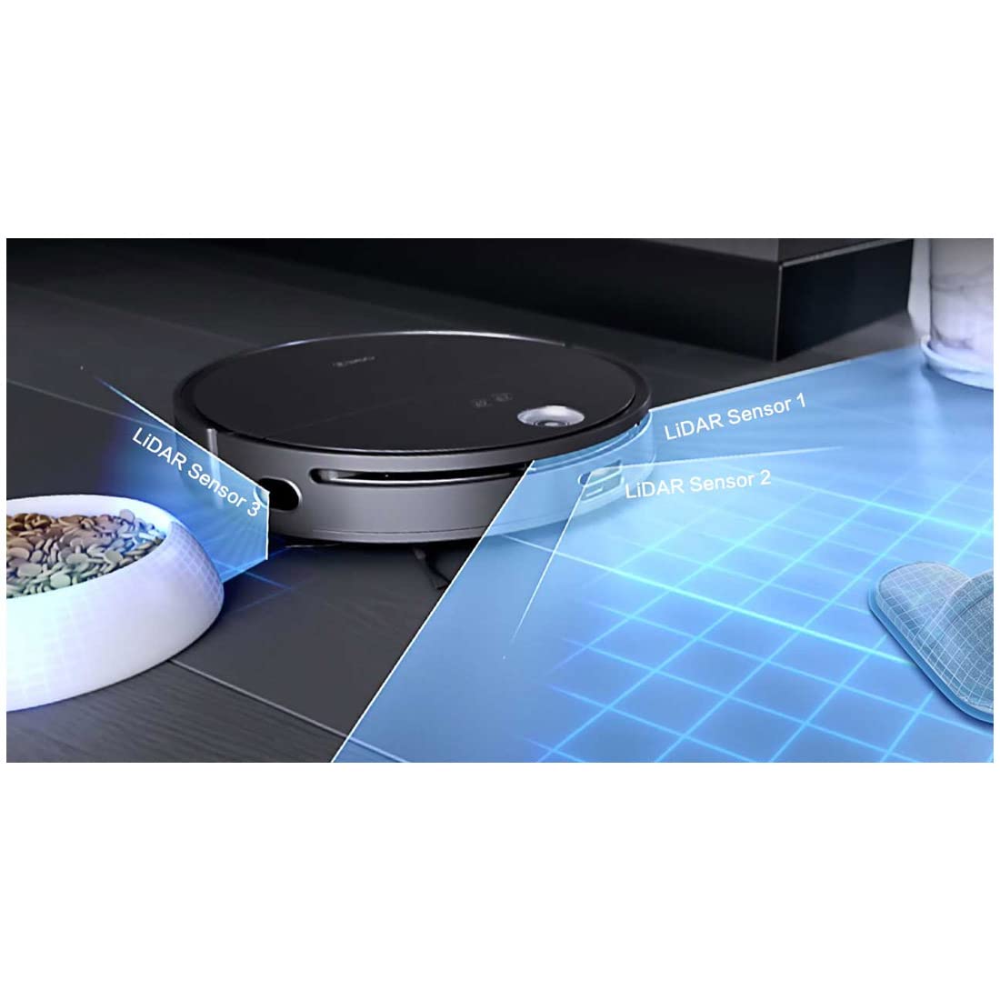 360 S10 robot vacuum and mop (3300Pa suction power, up to 180min battery life, 500ml dustbin, 520ml water tank, LDS sensors for 360° coverage, controllable via app and voice assistants).