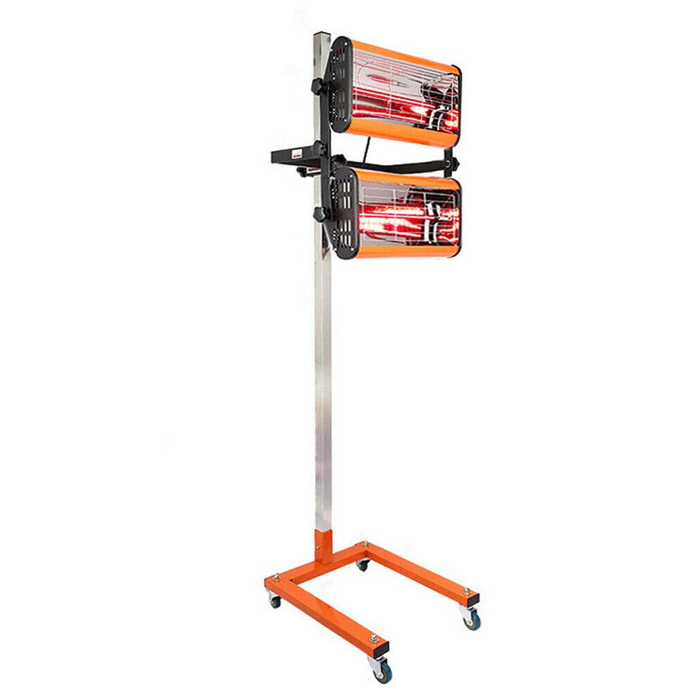 TIXBYGO Paint Dryer Infrared Dryer Lamp Auto Body Repair Paint Dryer (2200W, 2 Lamps, 40-100°C, Drying Area 800 x 800mm, Max. Height 170cm, Timer 1-30 min)