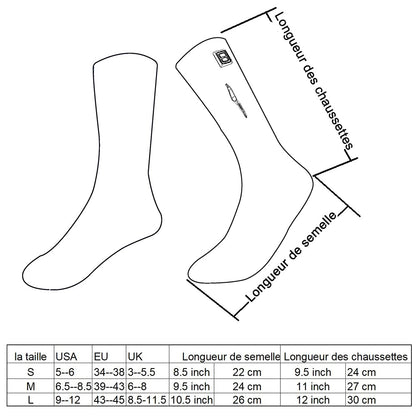 LPCRILLY Rechargeable Electric Heated Socks, Foot Warmer Heated Socks for Men and Women, Thermal Socks for Motorcycle and Bike Riding, Camping, Hiking, Fishing, Skiing in cold winter M