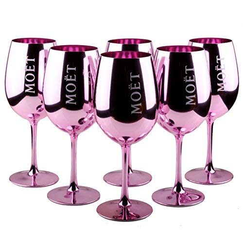 6X Moet & Chandon Imperial glasses genuine glass pink rose champagne glass limited Ibiza