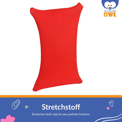 Sensory Owl Full Body Sock Sensory Kids and Adults Full Body Wrap Stress Relief Autism ADHD Aid L 155 cm Red