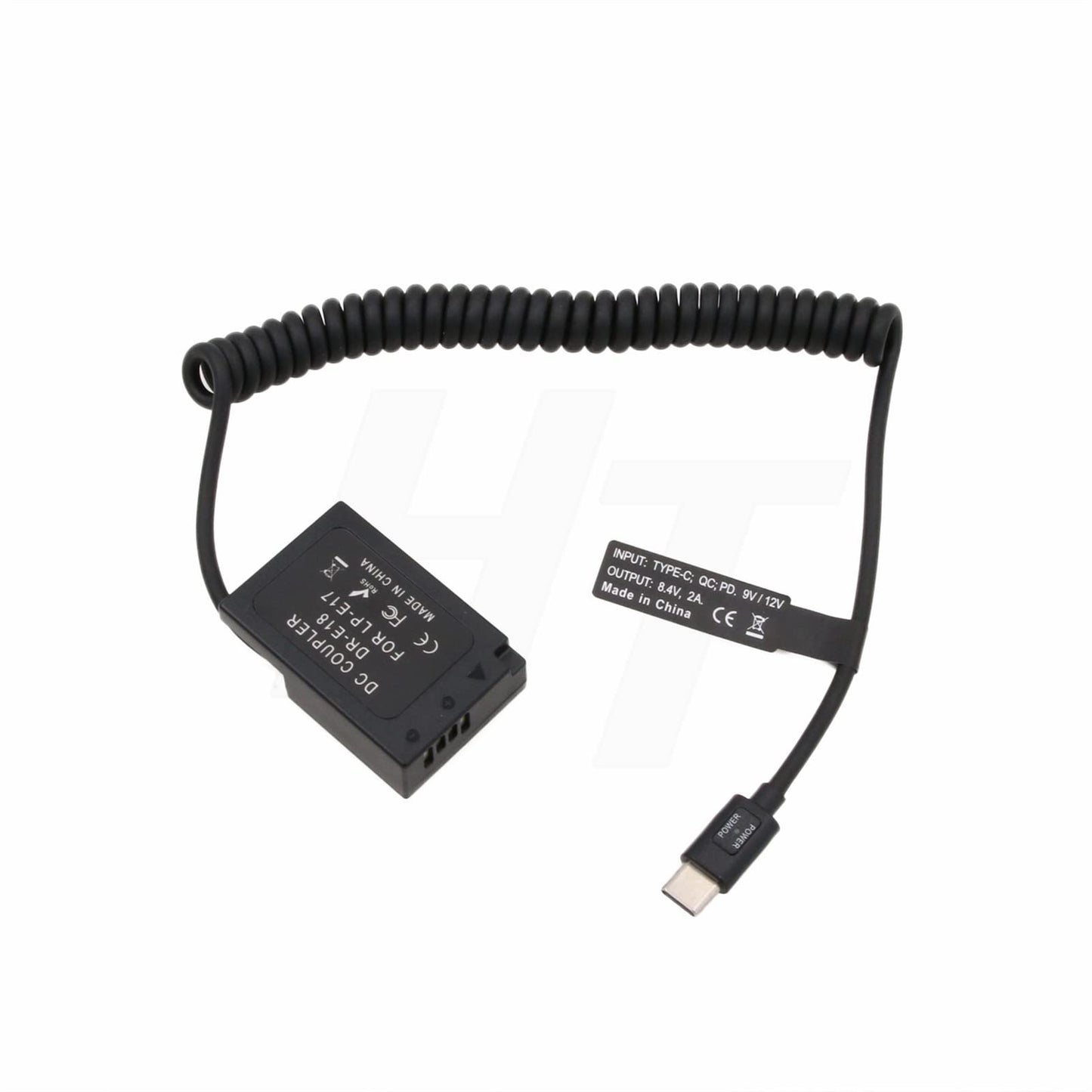 HangTon USB C to LP-E17 Dummy Battery for Canon EOS R8 T6s T6i T7i 8000D X8i SL2 Camera 9V/12V PD DR-E18