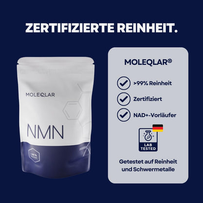MoleQlar NMN - high-purity Nicotinamide Mononucleotide Powder by Uthever - over 99% certified purity - lab-tested in Germany (120g)