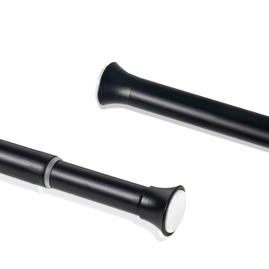 XtraCare Curtain Rod Adjustable, Clamp Rod Curtain, Telescopic Rod, usable as Curtain Rod/Clothes Rod - Black (140-250cm)