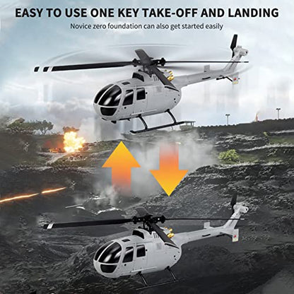 KKnoon Helicopter RTF Remote Control Helicopter Indoor Outdoor Aircraft Gift for Beginners Kids Adults, 2.4 GHz Toy, Gray