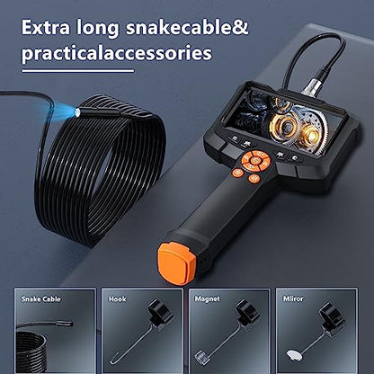 Daxiongmao Endoscope, 11 cm (4.3 inch) endoscope camera with light, IP67 waterproof, 1080 HD inspection camera, snake camera, 5m endoscope camera, gadgets for men.