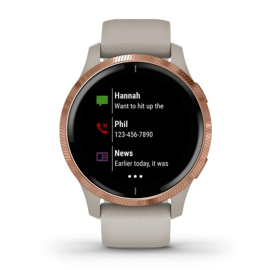Garmin Venu - waterproof GPS fitness smartwatch with AMOLED display, training plans & animated workouts. 20 sports apps, heart rate monitoring, 5-day battery life, contactless payment, music player.