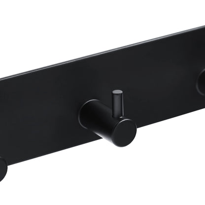 Brute Strength - Coat Rack - 11 Hooks - 74 cm - Stainless Steel - Door Hooks for Kitchen, Black Hook Rail, Wall Coat Rack, Bathroom, Living Room, and Hallway for Hats, Scarves, Handbags - Towel Hooks