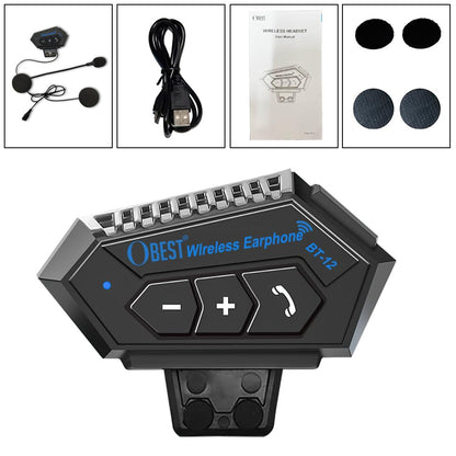 OBEST Motorcycle Bluetooth Headset, helmet headset with hands-free communication system and noise reduction for a variety of helmet mounted.