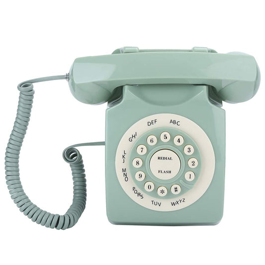 Dpofir's Green Vintage Telephone, classic retro landline phone in antique style, corded European phone with large buttons for home desk office decoration gift.