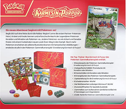Pokémon Trading Card Game: Top Trainer Box Crimson & Purple (Coraidon) (9 booster packs & premium accessories)