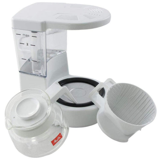 Melitta Aromaboy - small filter coffee machine - with glass carafe - 2 cups - White (1015-03)