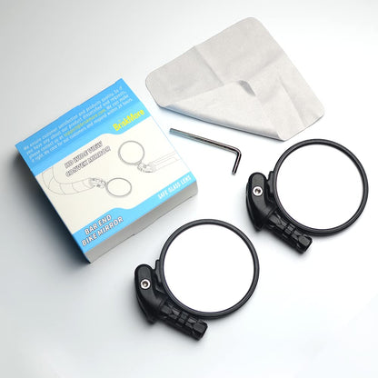 BriskMore Bike Mirrors, HD Glass, Convex Lens, 2 Pieces, Safer Rearview Mirror, Adjustable Handlebar, Wider View, Bike Mirrors for Scooters, Racing Bikes, Mountain Bikes.