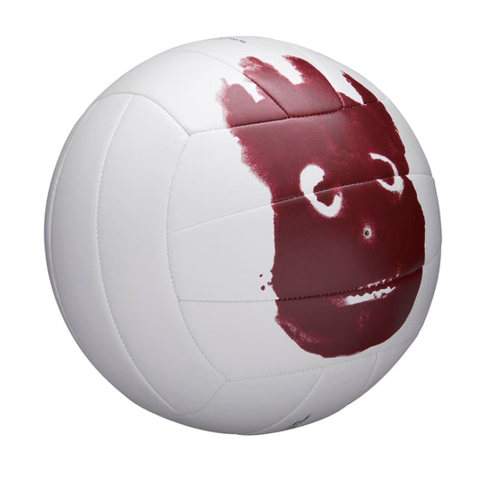 Wilson volleyball, suitable for outdoor and recreational players, famously featured in the movie "Cast Away" as "Mr. Wilson", available in white/red color.
