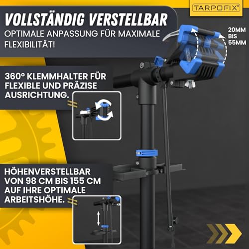 Tarpofix® Bicycle Assembly stand up to 50kg for E-bike | Bicycle Assembly stand for bicycles | Professional Bicycle Repair stand | Heavy duty bike holder Ebike | Bike stand repair & maintenance | Anthracite