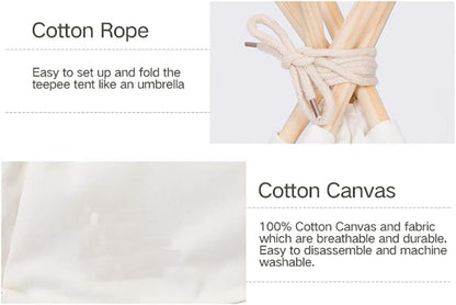 Sunnykud Teepee Tent for Pets Dog Tent Cat Tent Pet Tents Houses with Cushion Removable and Washable Pet Bed Foldable Pet Dog Bed Cat Bed (L:60x60x70cm, white)