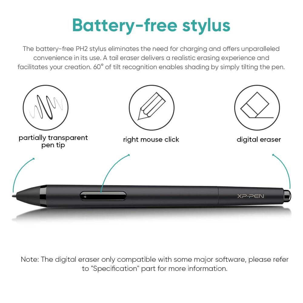 XP-Pen Artist 12 graphic display, graphic monitor, drawing pen tablet, pen display. 1920 x 1080 HD IPS with touch bar. Drawing pen with eraser for remote learning and home office.