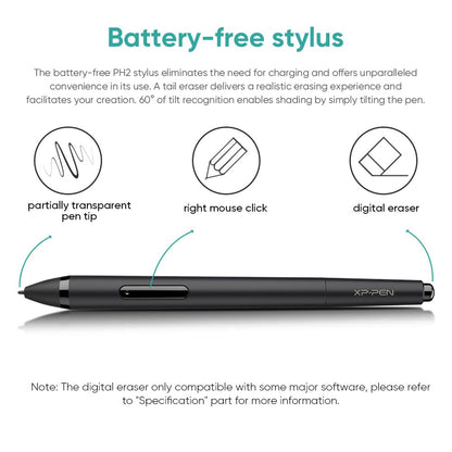 XP-Pen Artist 12 graphic display, graphic monitor, drawing pen tablet, pen display. 1920 x 1080 HD IPS with touch bar. Drawing pen with eraser for remote learning and home office.