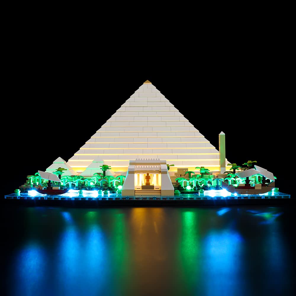Kyglaring LED lighting kit for Lego Great Pyramid of Giza 21058 (no model) Architecture Landmark Collection model building set - without Lego set (Classic Version)