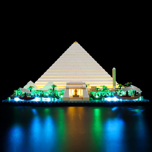 Kyglaring LED lighting kit for Lego Great Pyramid of Giza 21058 (no model) Architecture Landmark Collection model building set - without Lego set (Classic Version)
