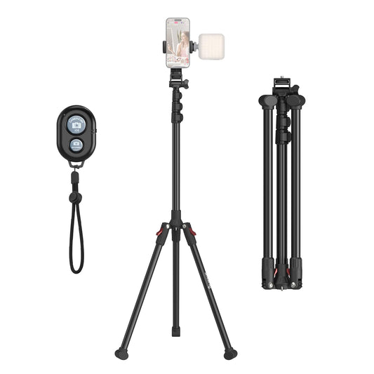 SMALLRIG Phone Tripod with Remote Control, 67-inch Camera Tripod, portable, reversible, universal tripod light stand, for photography, vlogging, selfies, and live streaming, Encore PT-30-4363