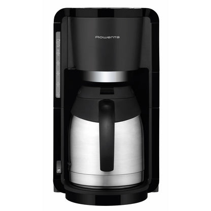 Rowenta Filter coffee machine Adagio, stainless steel thermos jug, keeps coffee warm for up to 4 hours, brews 10-15 cups, capacity 1.25 L, removable filter holder, automatic shut-off, Black, CT3818
