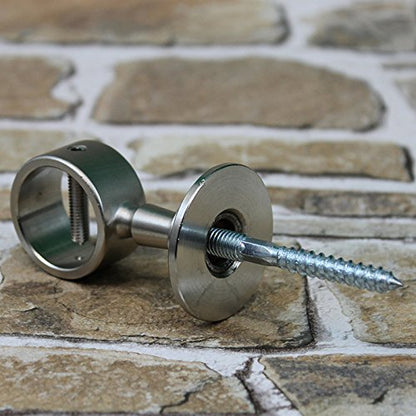 2 end caps and 8 rope holders "nickel matte" for 30mm handrail rope