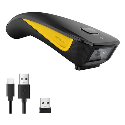 NETUM C750 Wireless Barcode Scanner Bluetooth Compatible Small Pocket USB 1D 2D QR Code Scanner for Inventory, Barcode Image Reader for Tablet iPhone iPad Android iOS PC POS.