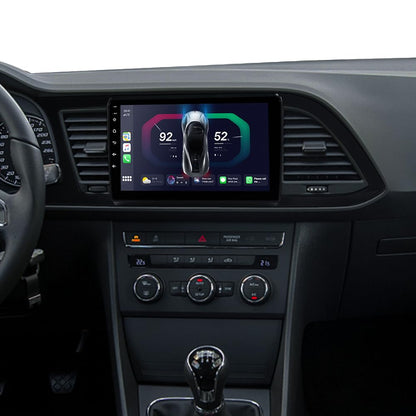 JUNHUA 9" Android 12 car radio with navigation 2G+32G replacement for SEAT Leon MK3 2013-2019, supports Wireless Carplay Android Auto, WiFi Bluetooth 5.1 GPS DSP steering wheel USB.
