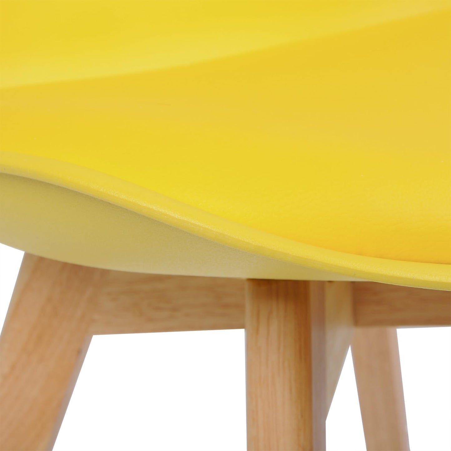 WOLTU Dining Chairs Set of 4, Scandinavian Kitchen Chairs, Retro Design, Seat Upholstered in Faux Leather, with Solid Wood Legs, up to 150 kg load capacity, Yellow