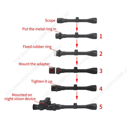 wildgameplus 38-46mm quick release adapter mount sleeve compatible with Pard NV007/NV007A/NV007V/Sytong HT-66 HT-77 accessories NV007-ADP46