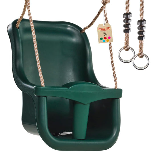 TRIBECCO® kids swing playground plastic swing for babies and toddlers (green)