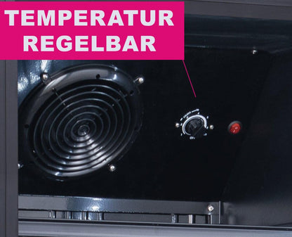 Beverage cooler bottle cooler black 360L with glass door lockable LED lighting 0° to +10°C 5 adjustable shelves