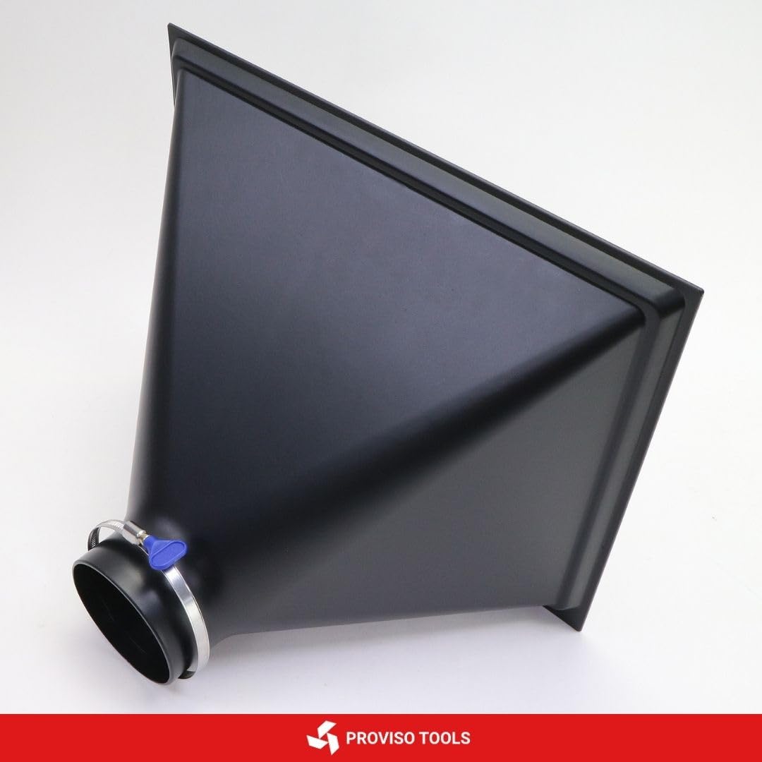 PROVISO TOOLS Large funnel, workshop extraction, suction system, extraction funnel, lathe, smoke exhaust grill, welding fume extraction, size 410x325x100mm.