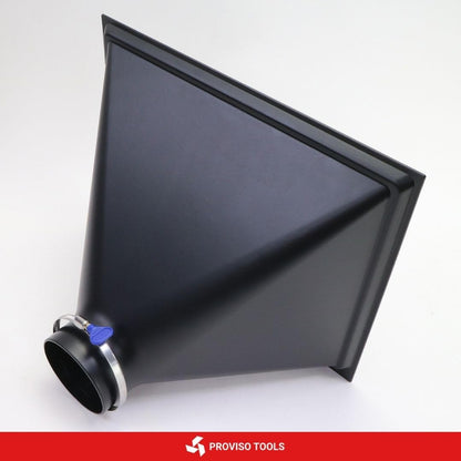 PROVISO TOOLS Large funnel, workshop extraction, suction system, extraction funnel, lathe, smoke exhaust grill, welding fume extraction, size 410x325x100mm.