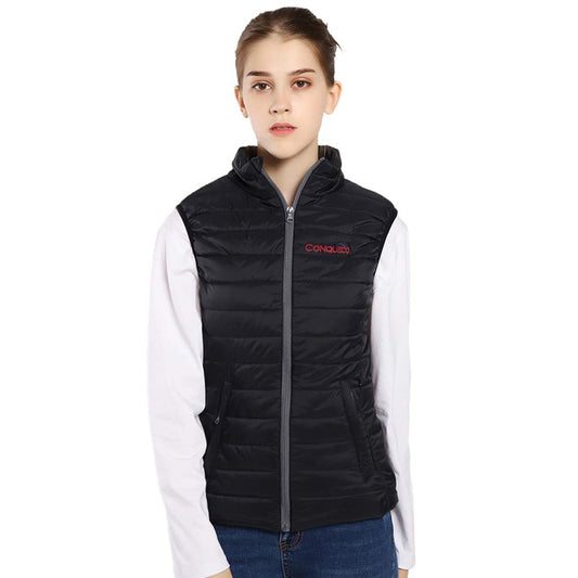 CONQUECO Women's Heated Vest Battery: Heated Jacket with 10000mAh Battery - USB Charging Heated Down Vest Clothing for Outdoor Travel Motorsport, S