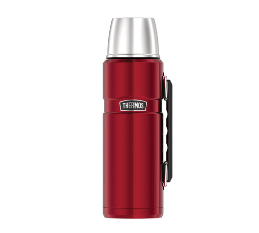 Thermos Stainless King Thermos Bottle red 1.2L - stainless steel, completely leak-proof, with drinking cup and handle, keeps drinks hot for 12h and cold for 24h, dishwasher safe, BPA-free.