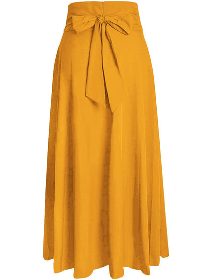 Traditional skirt women long skirt yellow with slit maxi midi elegant a-line beach ceremonial maxi skirt pleated skirt summer skirt lightweight beach skirt skirts with pockets tulle skirt M