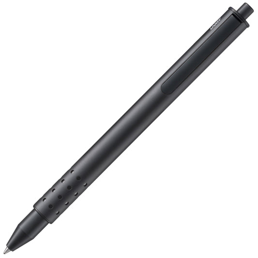 Lamy swift black rollerball pen - simple design with smooth writing feel - durable stainless steel body & B line width - comes with M 66 rollerball refill in blue.