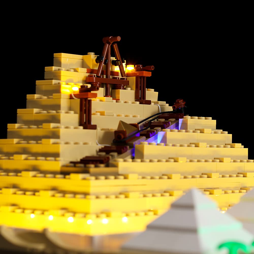 Kyglaring LED lighting kit for Lego Great Pyramid of Giza 21058 (no model) Architecture Landmark Collection model building set - without Lego set (Classic Version)