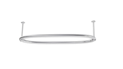 Aquaworld Oval Shower Curtain Rod for Bathroom Decor, 14 Curtain Rings Included - Ceiling Mount, Sturdy Construction, Chrome Shower Rod for Tub, Ideal for Small Bathrooms