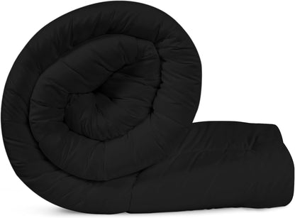 Utopia Bedding Comforter 200 x 200 cm, All-Season Duvet 370 GSM Filling, Breathable Sleep Blanket, Quilt, Super Soft Cozy (Black)
