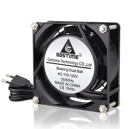 GDSTIME Fan 230V 80mm PC Fan 230V 80mm Dual Ball Bearing Mini fan 220v 80x80x25 AC Axial Fan 220v for PC server cabinet RV fridge inverter cooling ventilation exhaust