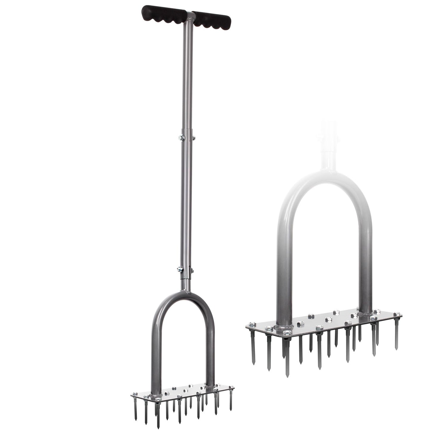Walensee Lawn Aerator Spike Metal Manual Verticutter Soil Aeration Lawn with 15 iron spikes, Pre-assembled grass aerator tools for yard, lawn aeration, garden tool, Patented
