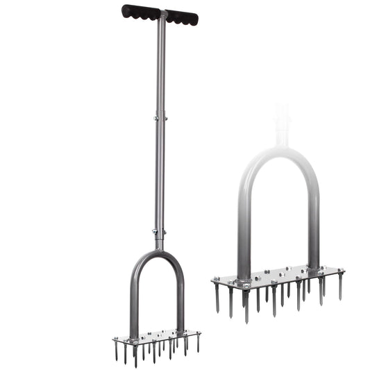 Walensee Lawn Aerator Spike Metal Manual Verticutter Soil Aeration Lawn with 15 iron spikes, Pre-assembled grass aerator tools for yard, lawn aeration, garden tool, Patented